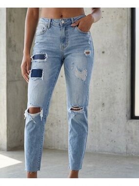 Take 50% OFF- Wassio Distressed Light Blue Jeans, Size-4/27